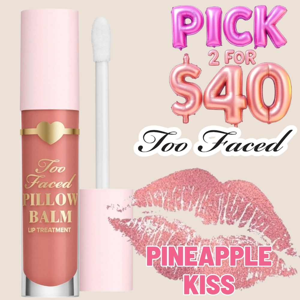 Too Faced Pineapple Kiss Pillow Balm Lip Treatment (Peachy Pink)